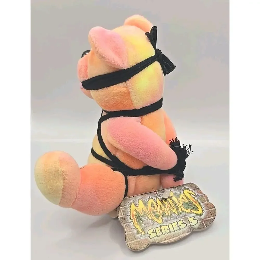 1999 Meanies Series 3‎ Tied The Bear Plush Orange Yellow w Tag BB27